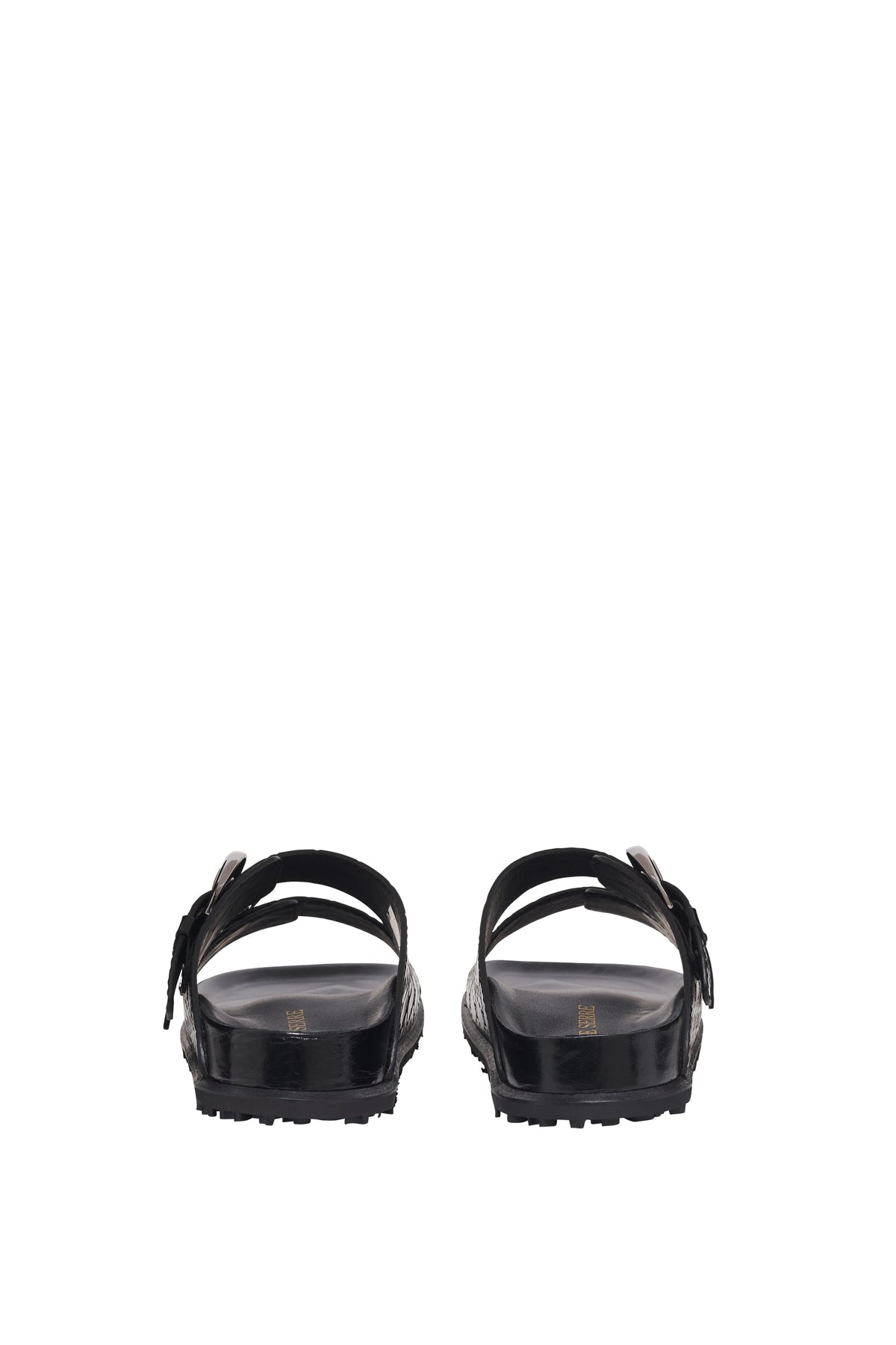 Mules Moon à boucles en cuir - Black