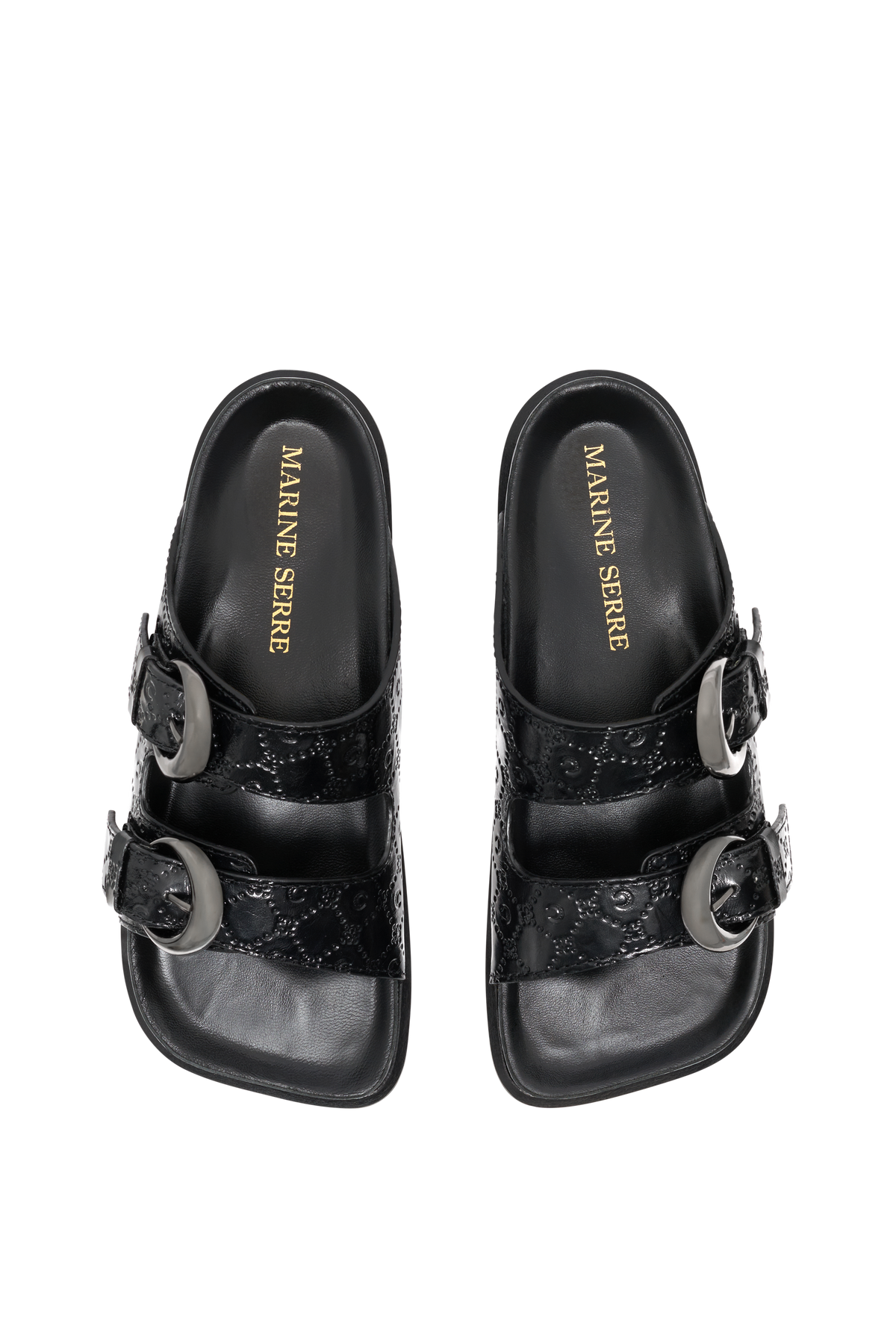 Mules Moon à boucles en cuir - Black