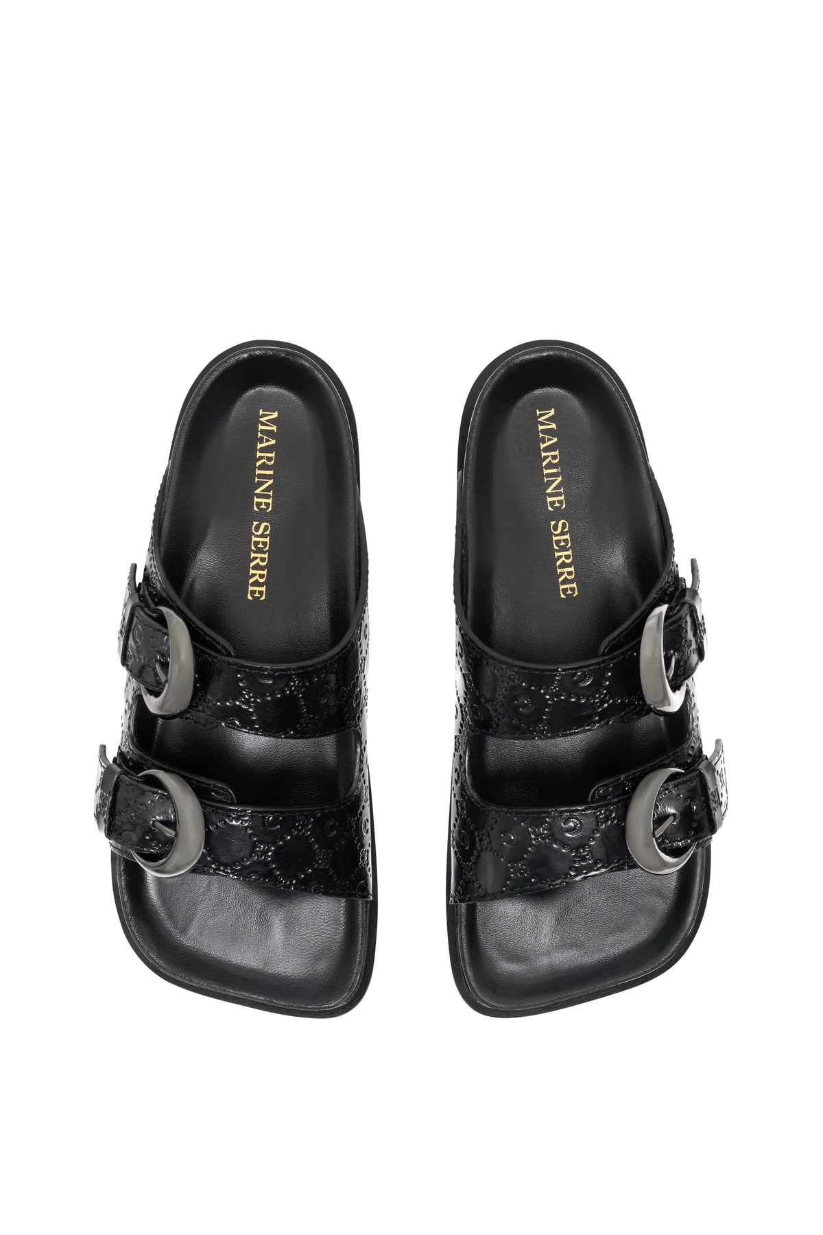 Mules Moon à boucles en cuir - Black