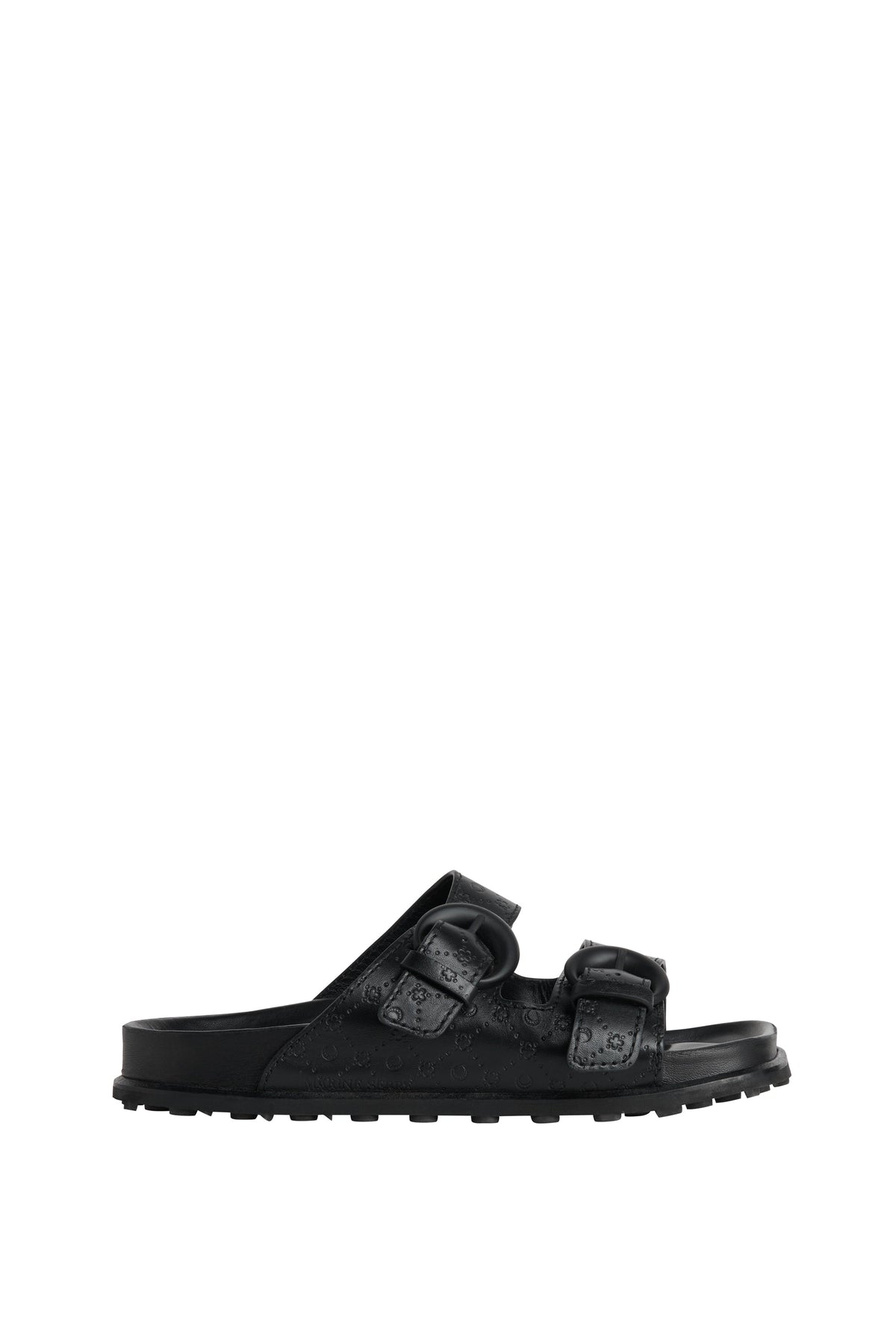 Sandales MS Ground en cuir embossé - Black