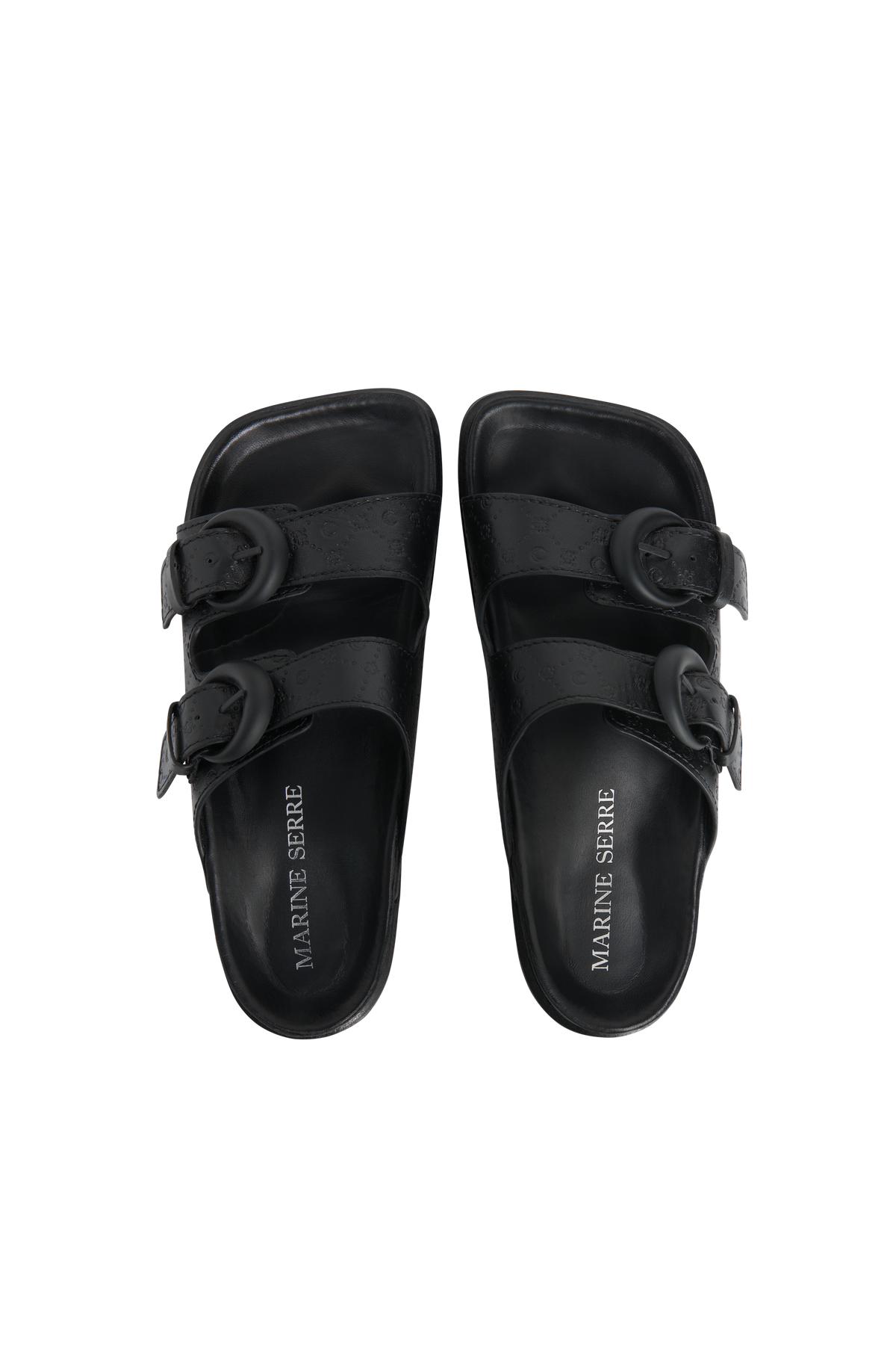 Sandales MS Ground en cuir embossé - Black