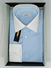 Chemise à col et poignets contrastés - No color
