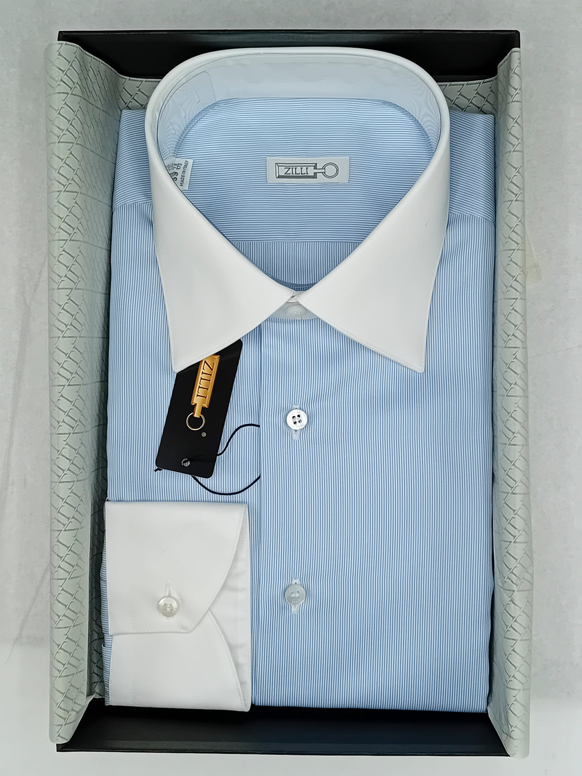 Chemise à col et poignets contrastés - No color