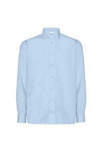 Chemise à pois et col italien - Bleu