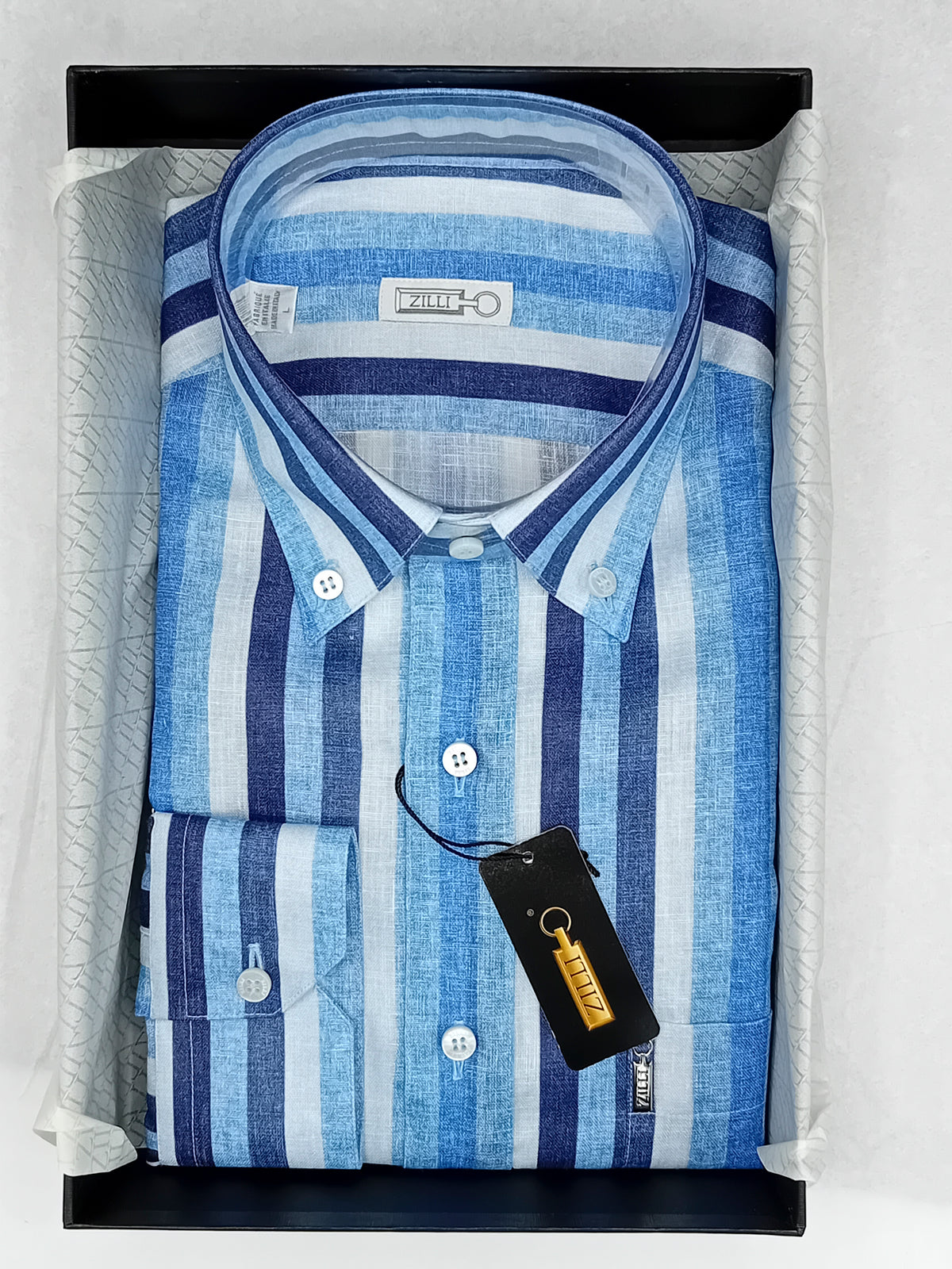 Chemise à rayures larges en lin - No color