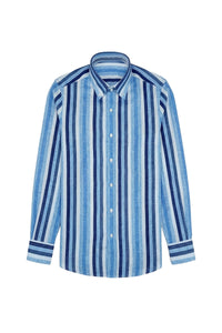 Chemise à rayures larges en lin - No color