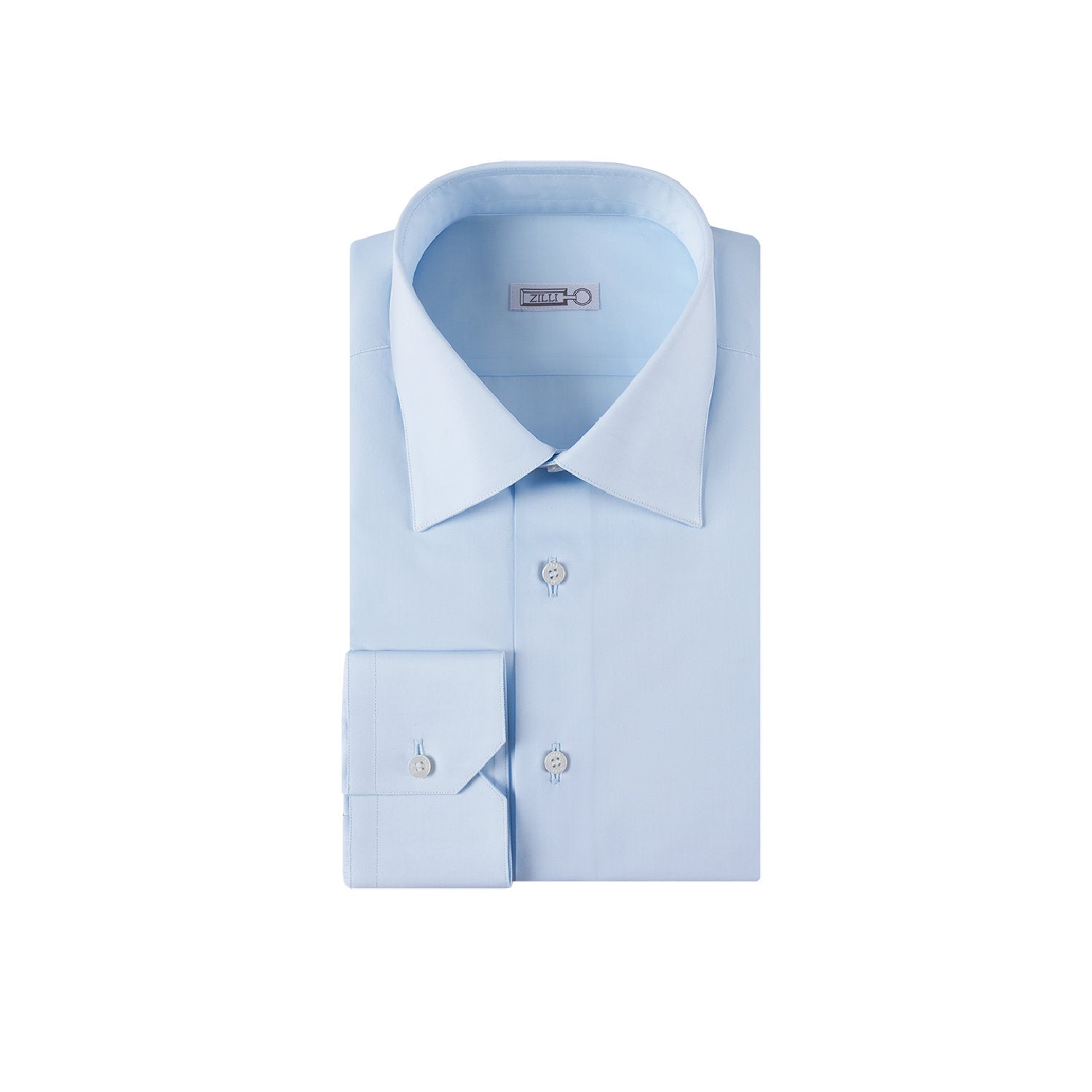 Chemise à col évasé structuré - Bleu