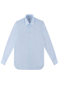 Chemise à col évasé structuré - Bleu