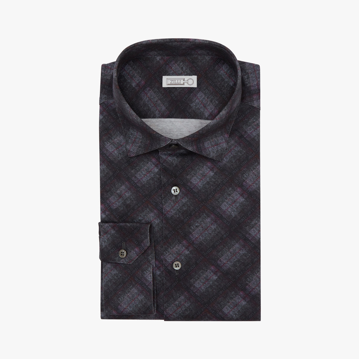 Chemise à motif écossais - Noir & Bordeaux