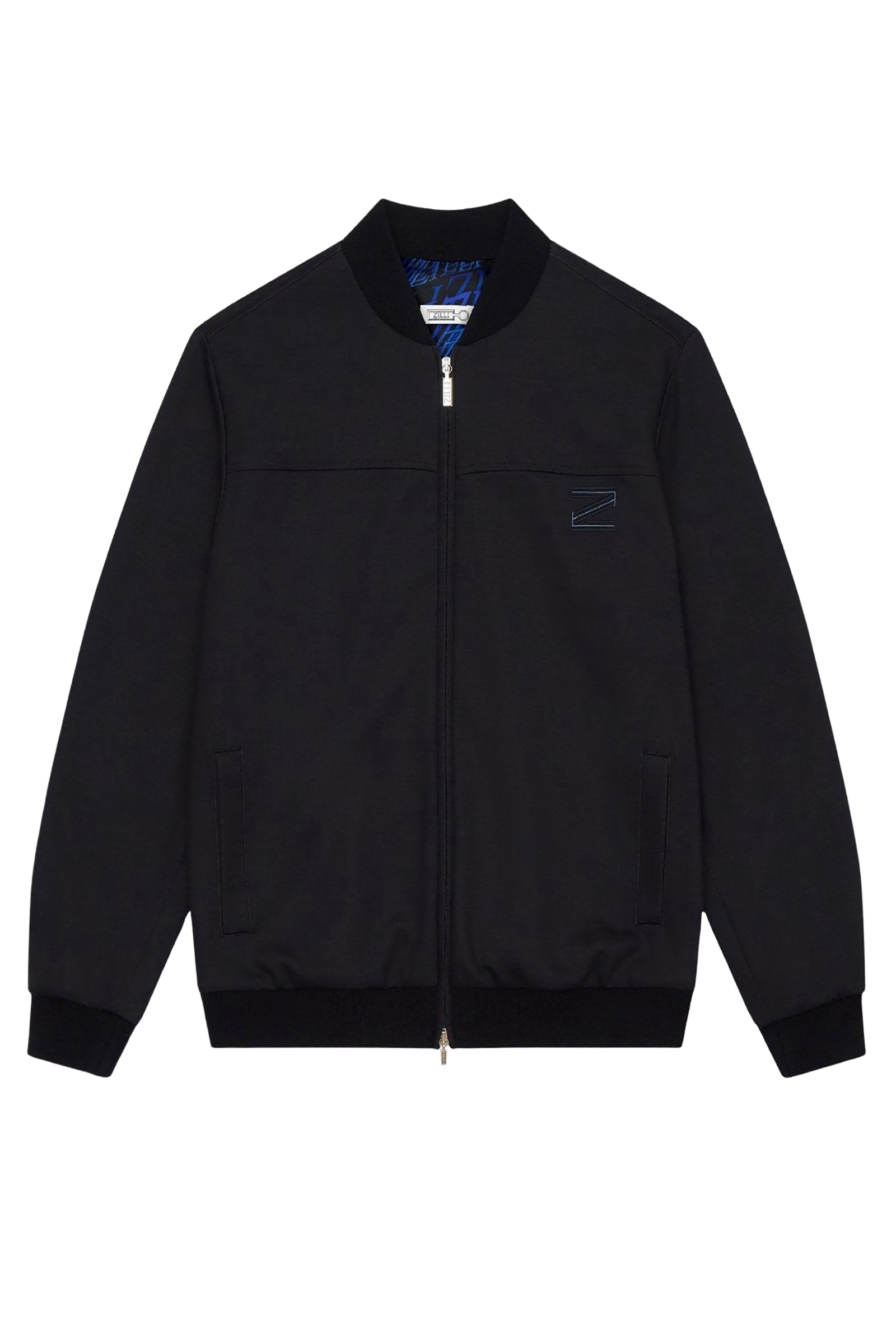 Bomber à broderie en laine - Dark Navy