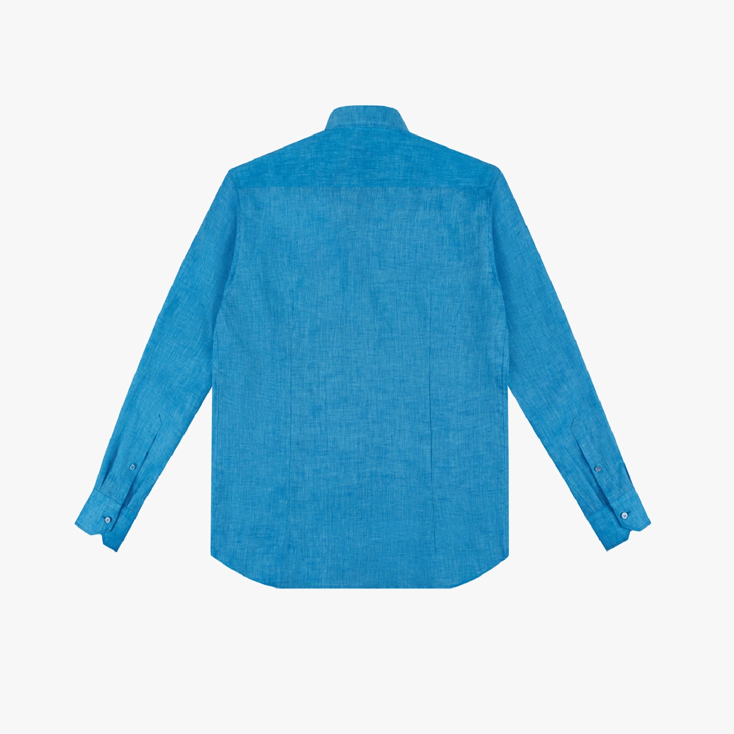 Chemise à motif brodé en lin - Bleu