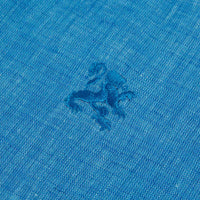 Chemise à motif brodé en lin - Bleu