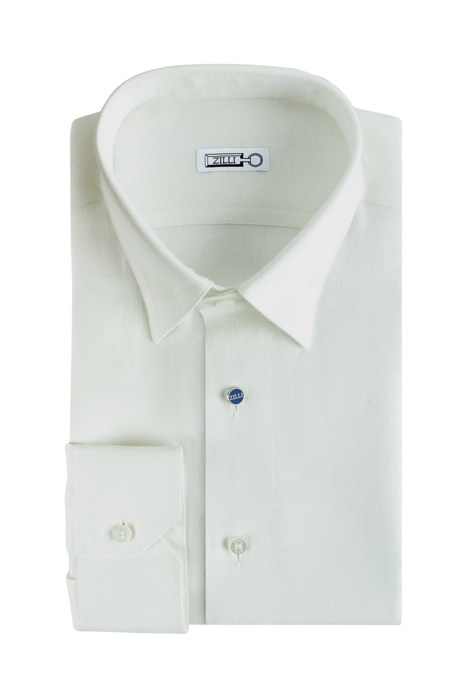 Chemise à tissage texturé en lin - White