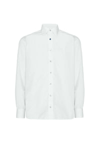 Chemise à tissage texturé en lin - White