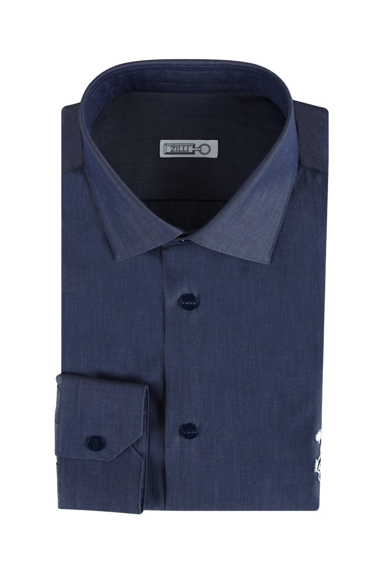 Chemise à logo brodé - Bleu
