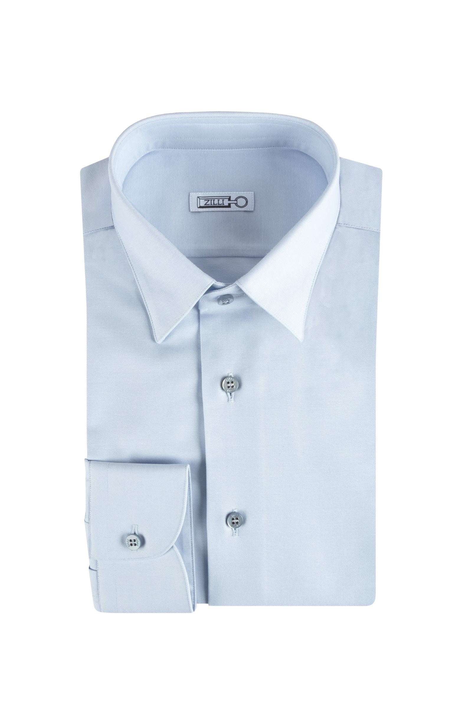 Chemise à col italien - Bleu