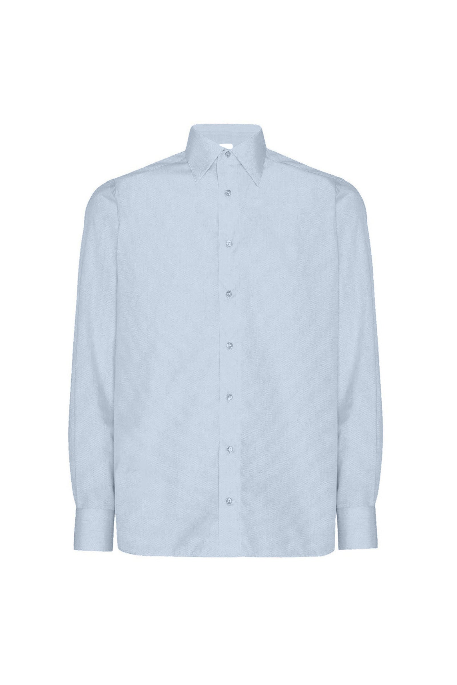 Chemise à col italien - Bleu