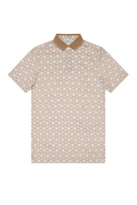 Geometric ribbed polo shirt - Beige
