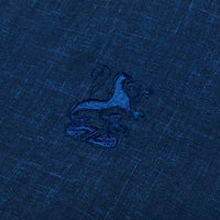 Bomber with embroidered linen logo - Blue