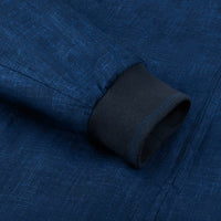 Bomber with embroidered linen logo - Blue