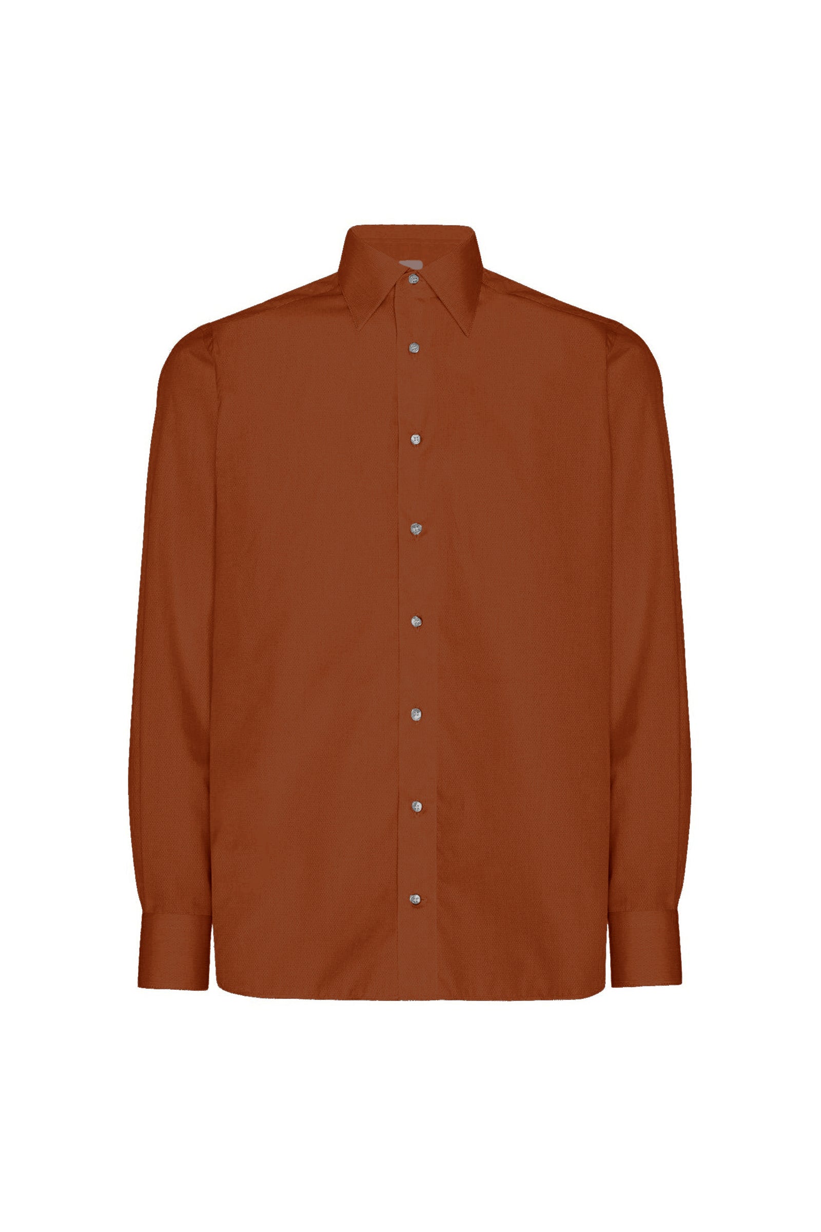 Chemise à col boutonné et rayé en lin - Orange & Beige