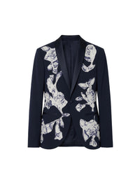 Veste smoking avec inserts fleuris - Blu & Vaniglia