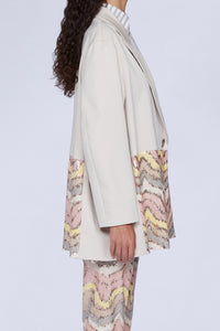 VESTE OVERSIZE 1 BOUTON AVEC PAILLETTES ROSES ET JAUNES