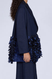 Veste à plumes en lin - Blu Cangiante