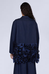 Veste à plumes en lin - Blu Cangiante