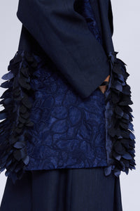 Veste à plumes en lin - Blu Cangiante