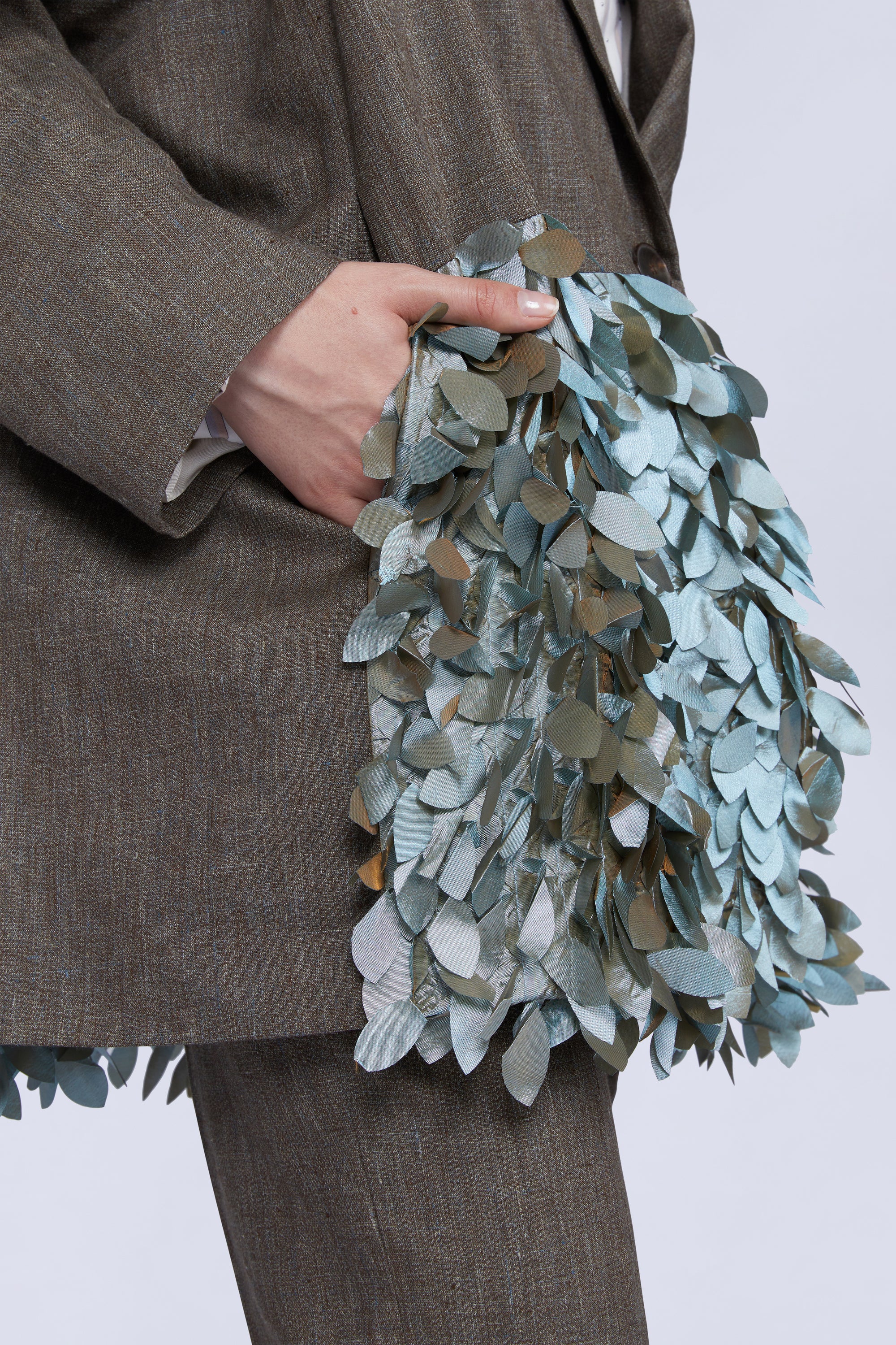 Veste à plumes en lin - Marrone Fantasia
