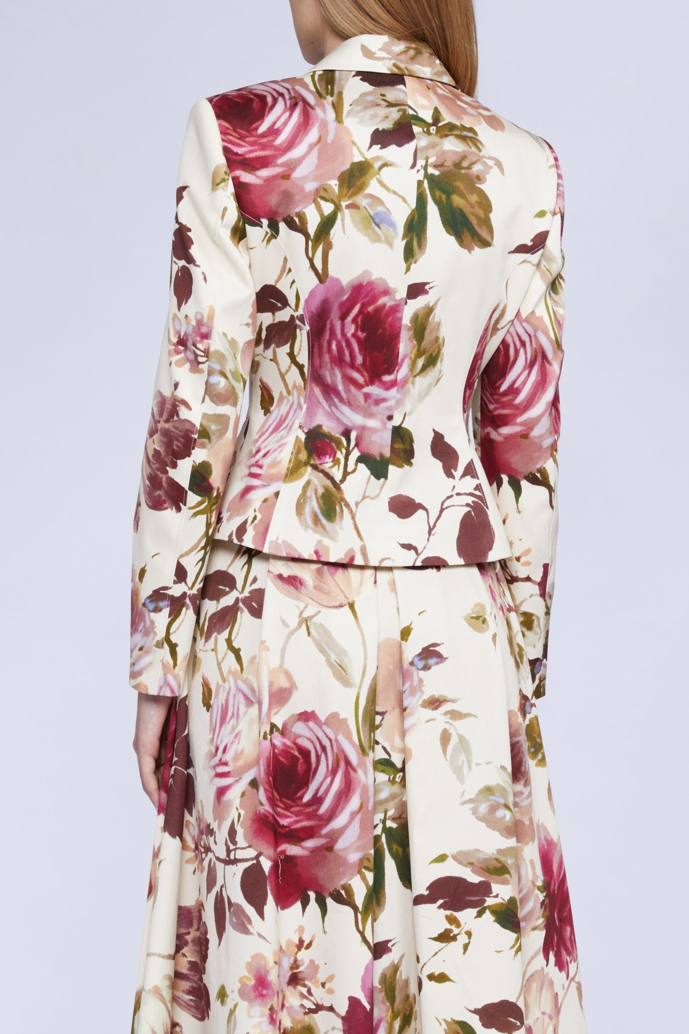 NEW OFFER VESTE SLIM 3 BOUTONS IMPRIMÉ ROSES