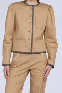 Veste boxy avec détails - Beige