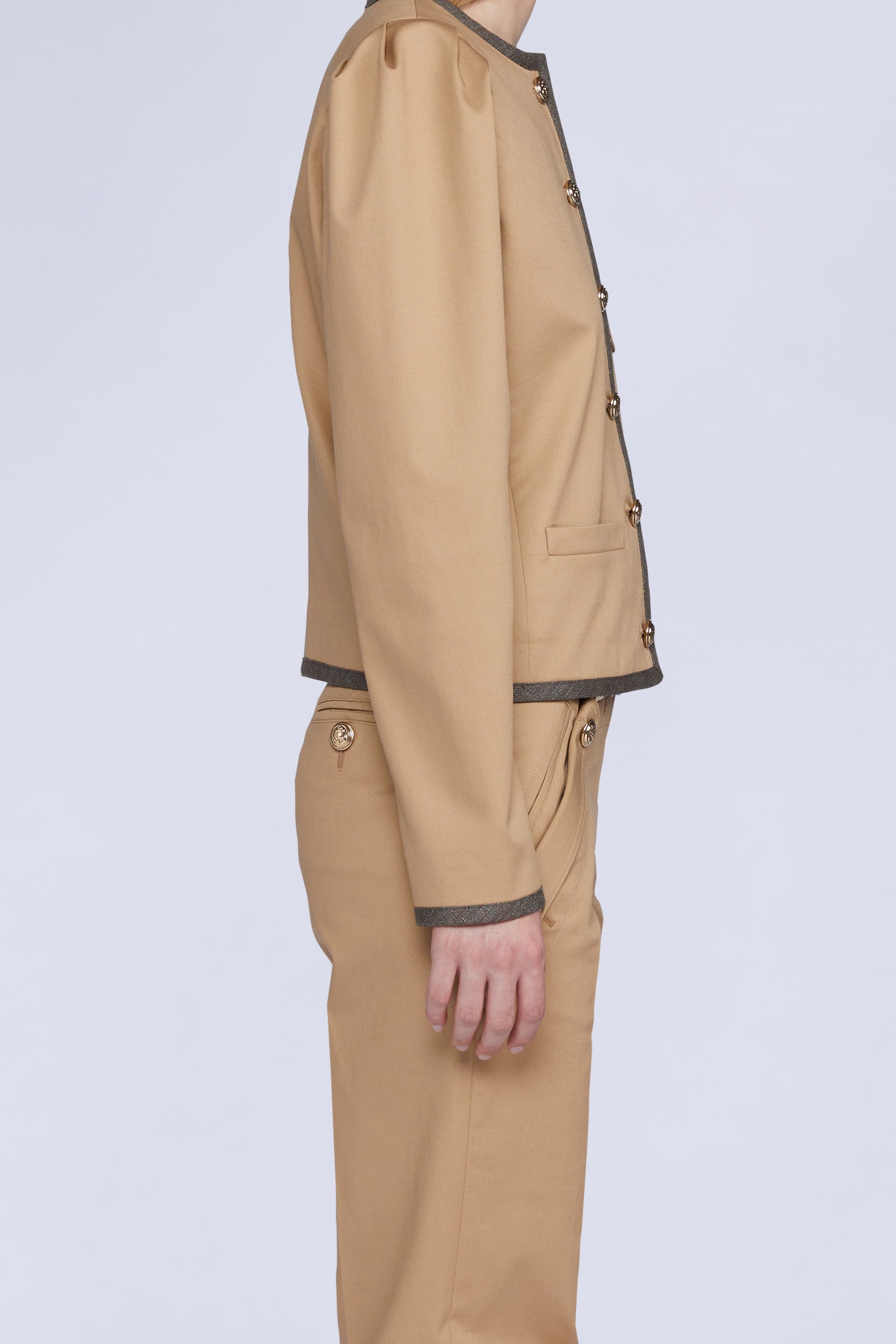 Veste boxy avec détails - Beige