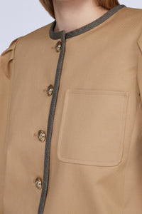 Veste boxy avec détails - Beige
