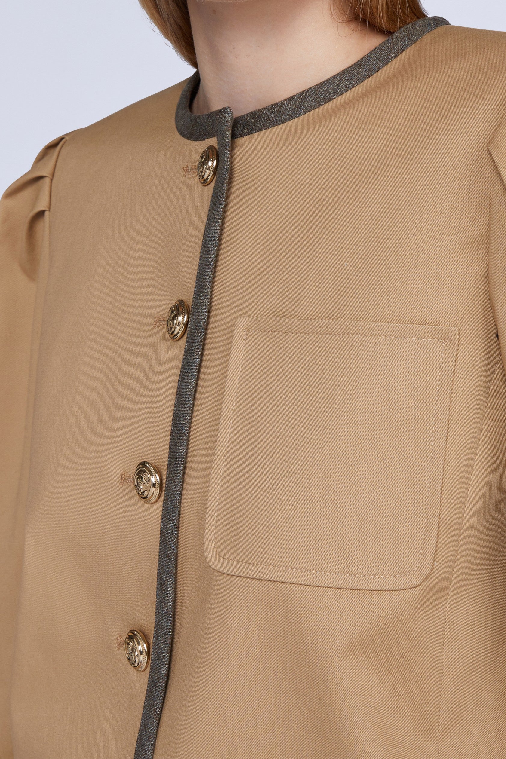 Veste boxy avec détails - Beige