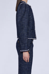 VESTE CHANEL TWEED BLEUE