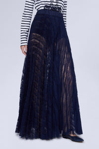 Jupe longue en organza - Blu