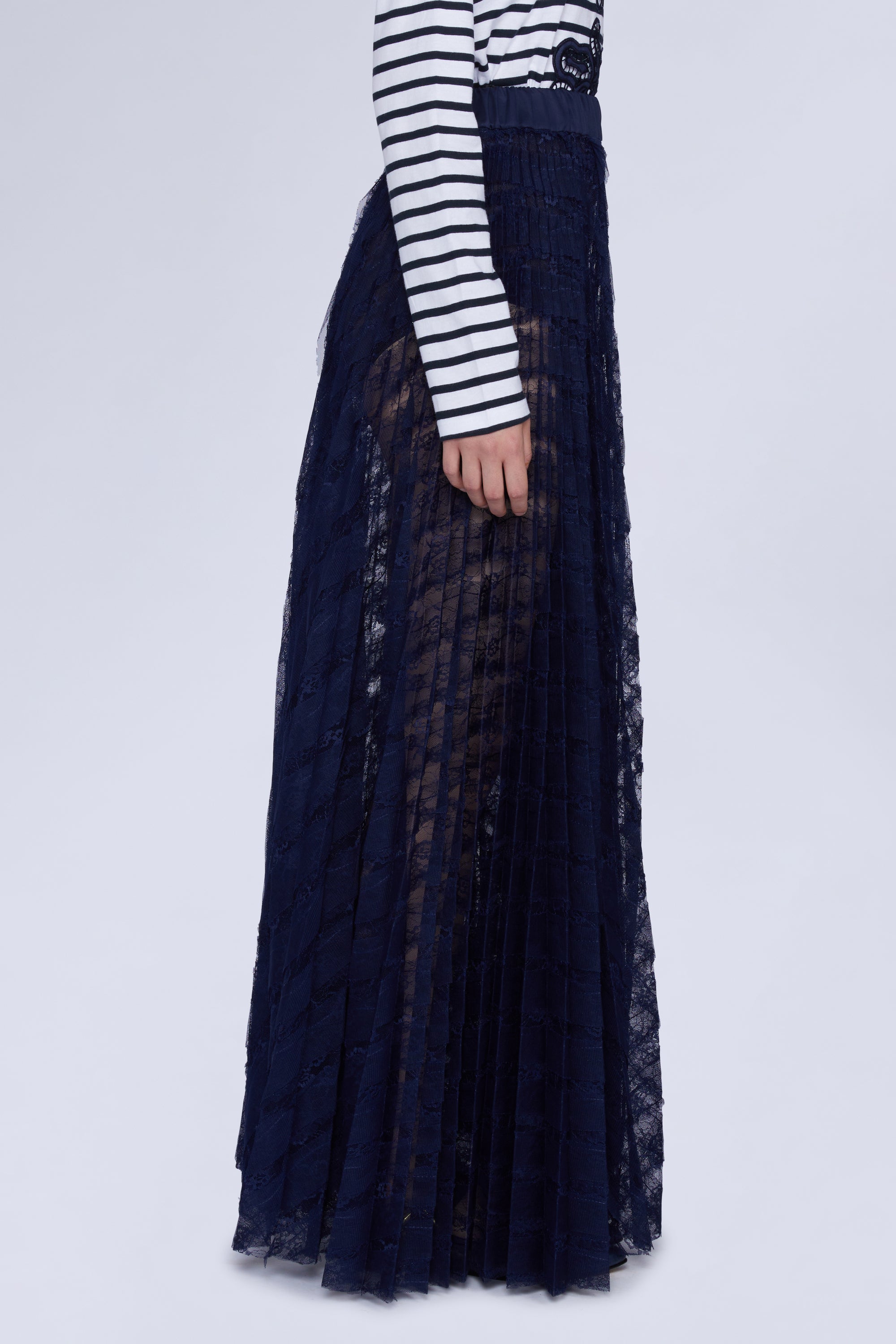 Jupe longue en organza - Blu