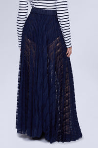 Jupe longue en organza - Blu