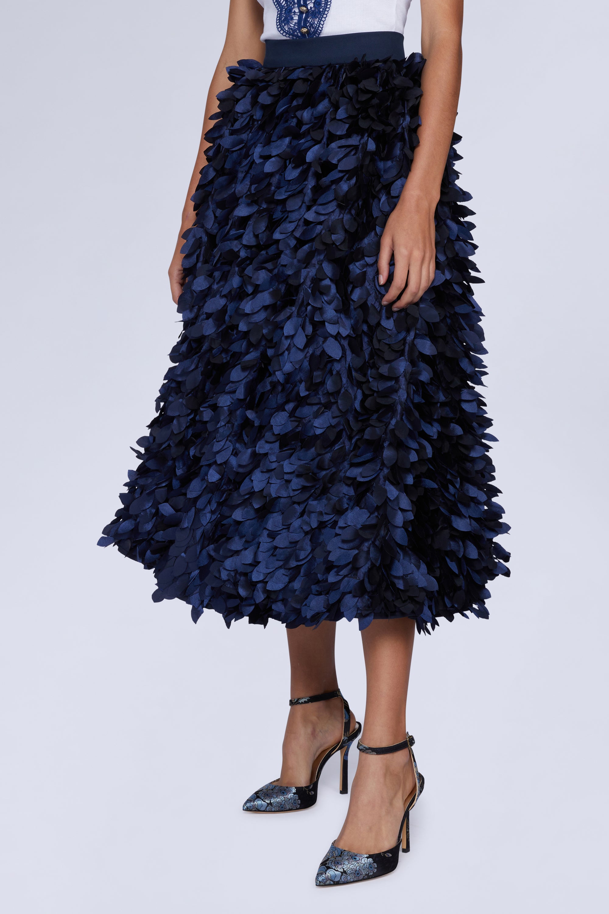Jupe avec plumes - Blu Cangiante