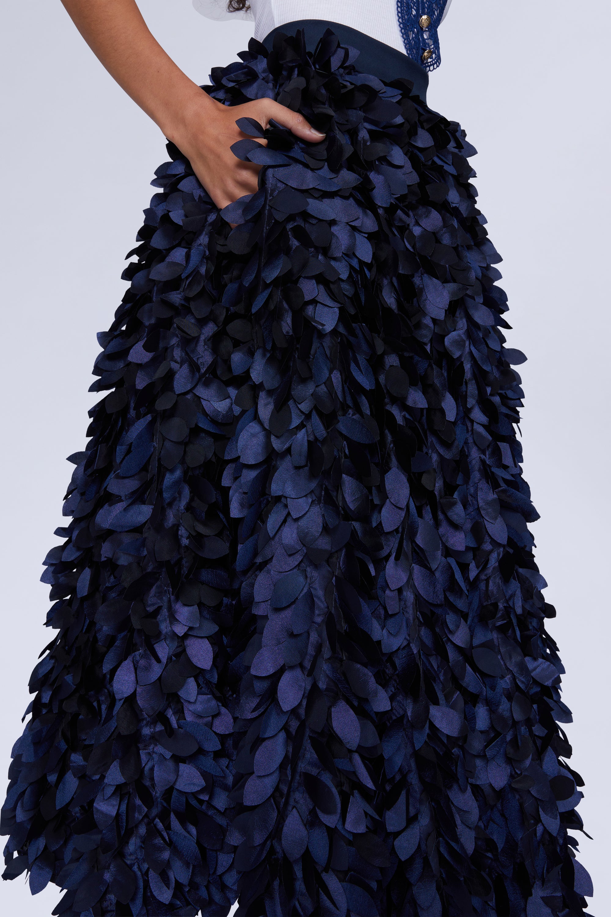 Jupe avec plumes - Blu Cangiante
