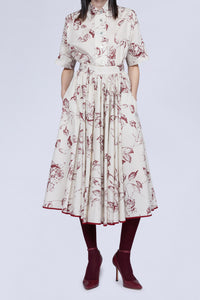 JUPE CIRCULAIRE EN COTON FLEURS