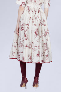 JUPE CIRCULAIRE EN COTON FLEURS
