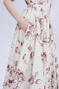 JUPE CIRCULAIRE EN COTON FLEURS