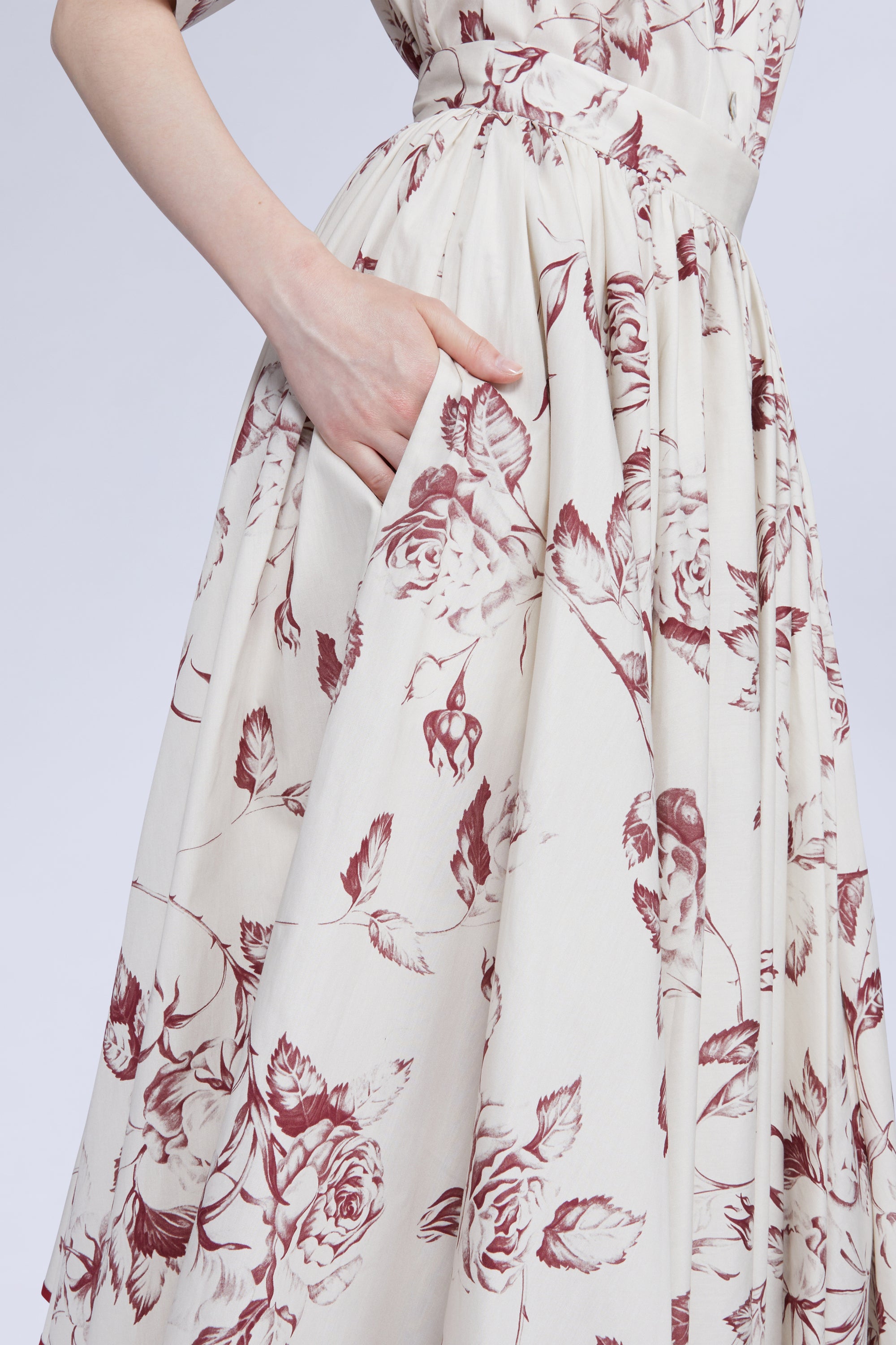 JUPE CIRCULAIRE EN COTON FLEURS