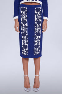 Jupe en tweed - Blu & Avorio