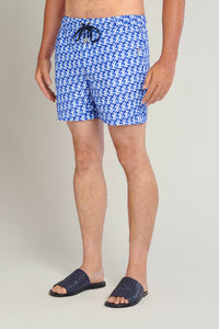 Geometric pattern swim shorts - Blue