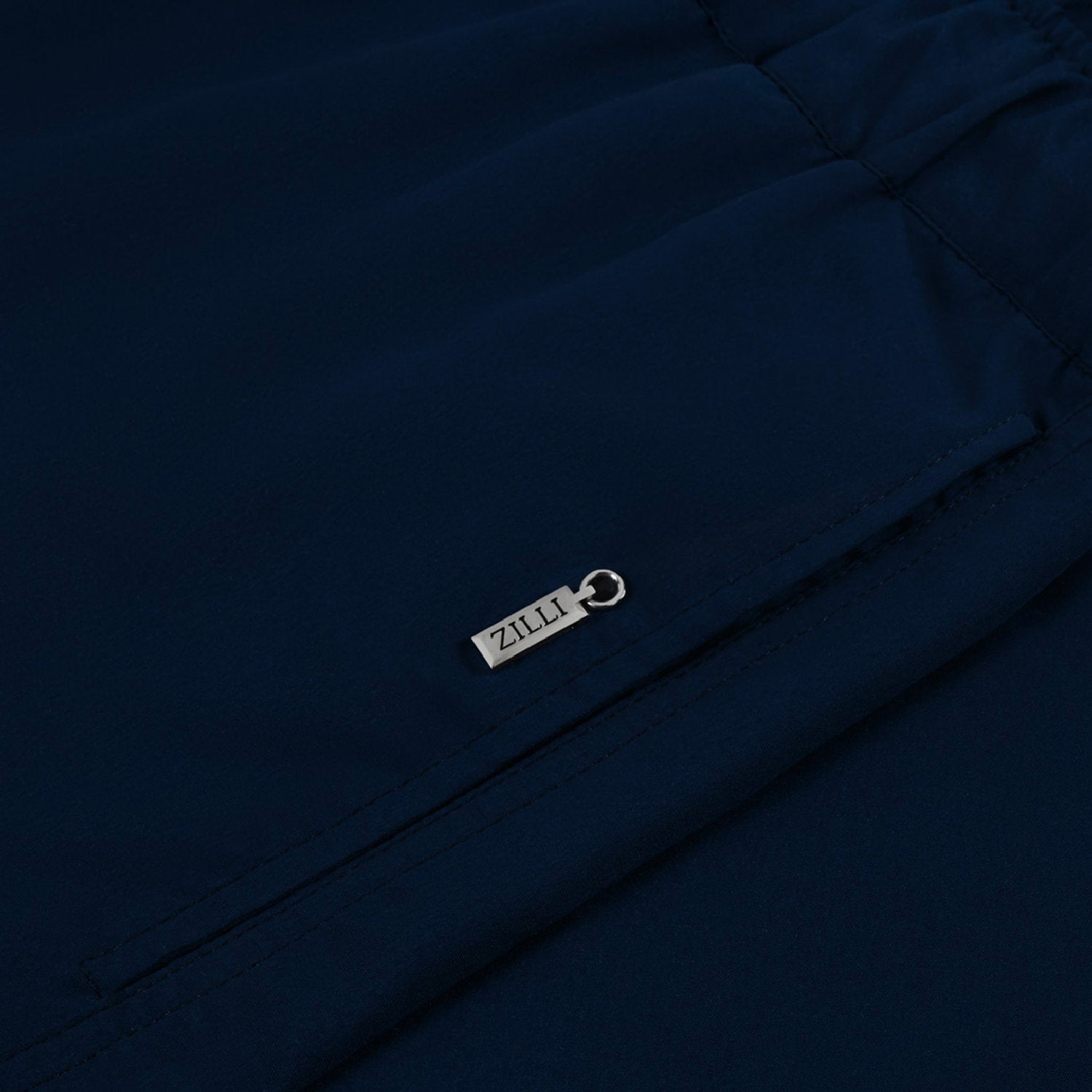 Short de bain à cordon de serrage satiné - Bleu
