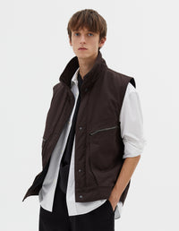 Gilet à poche zippée - Ebony